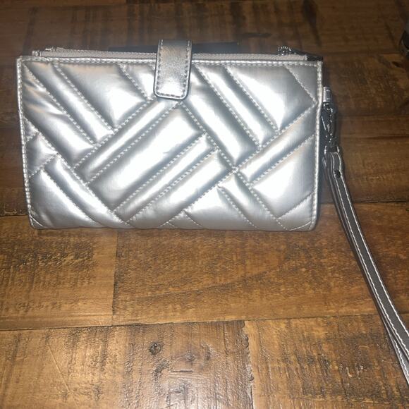 Michael kors Peyton quilted double dip wallet Silver - Picture 3 of 5